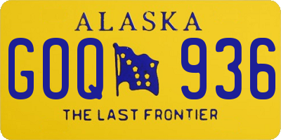 AK license plate GOQ936
