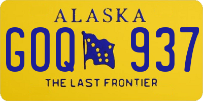 AK license plate GOQ937