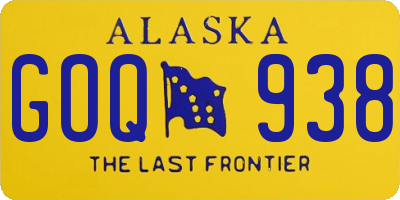 AK license plate GOQ938