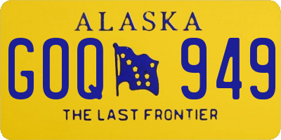 AK license plate GOQ949