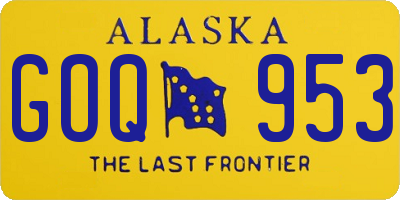 AK license plate GOQ953