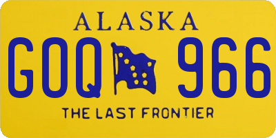AK license plate GOQ966