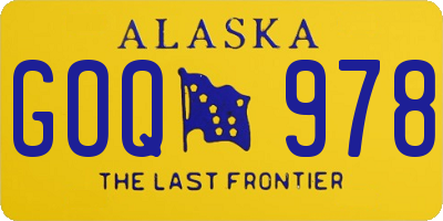 AK license plate GOQ978