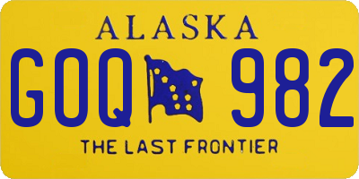 AK license plate GOQ982
