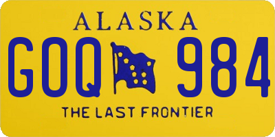 AK license plate GOQ984
