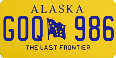 AK license plate GOQ986