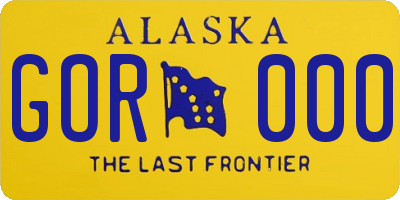 AK license plate GOR000