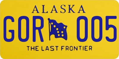 AK license plate GOR005