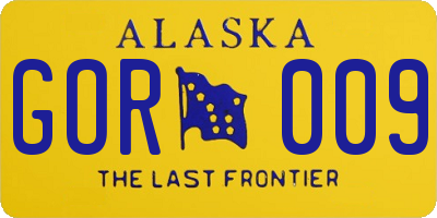 AK license plate GOR009