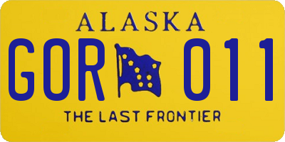 AK license plate GOR011