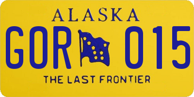 AK license plate GOR015