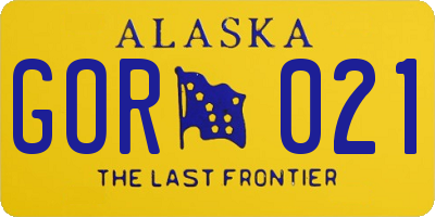 AK license plate GOR021