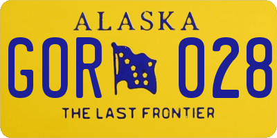 AK license plate GOR028