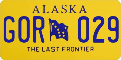 AK license plate GOR029