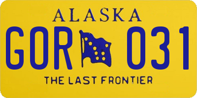 AK license plate GOR031