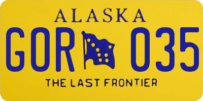 AK license plate GOR035
