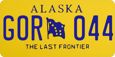 AK license plate GOR044