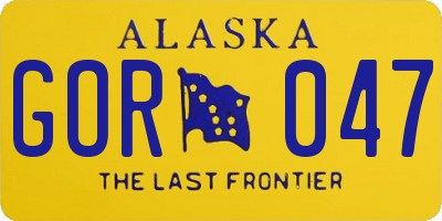 AK license plate GOR047