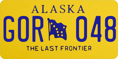 AK license plate GOR048