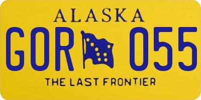 AK license plate GOR055