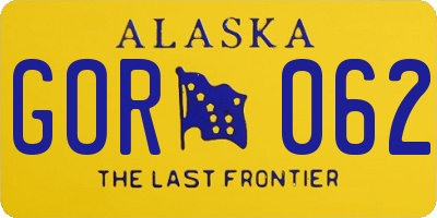 AK license plate GOR062