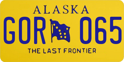 AK license plate GOR065