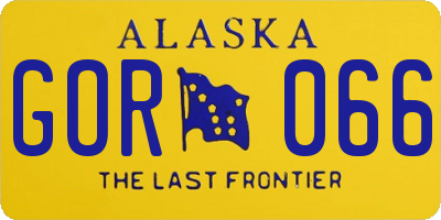 AK license plate GOR066