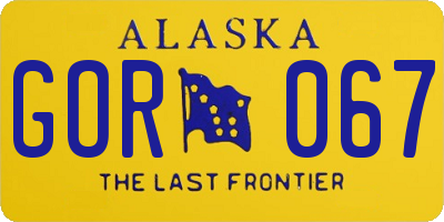 AK license plate GOR067