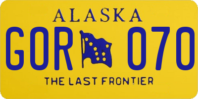 AK license plate GOR070