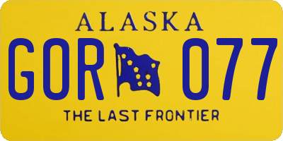 AK license plate GOR077