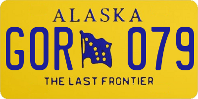 AK license plate GOR079