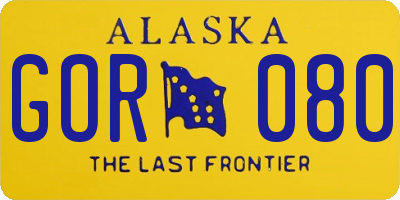 AK license plate GOR080