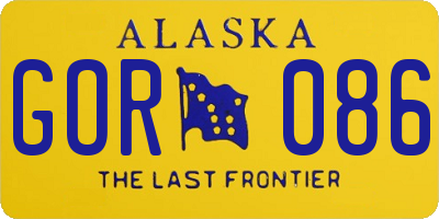 AK license plate GOR086