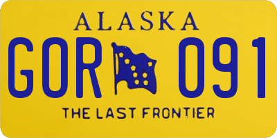 AK license plate GOR091