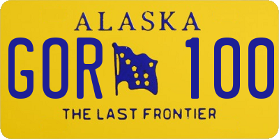 AK license plate GOR100