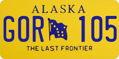 AK license plate GOR105