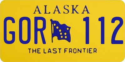 AK license plate GOR112