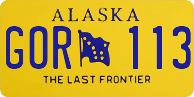 AK license plate GOR113