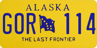 AK license plate GOR114