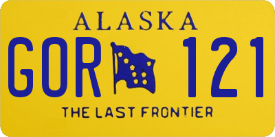 AK license plate GOR121