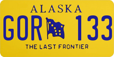 AK license plate GOR133