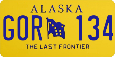 AK license plate GOR134