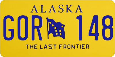 AK license plate GOR148
