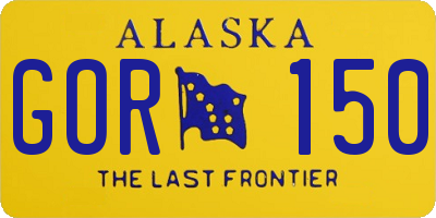 AK license plate GOR150