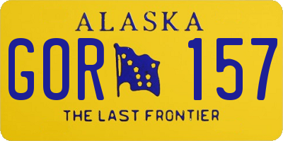 AK license plate GOR157