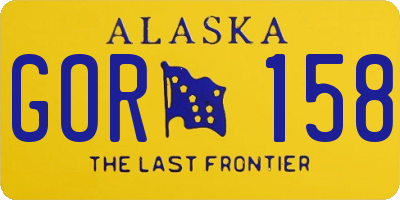 AK license plate GOR158