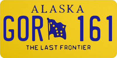 AK license plate GOR161