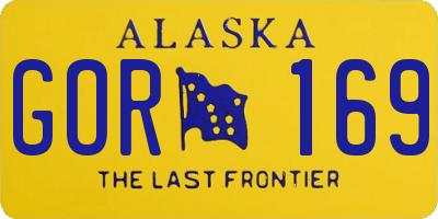 AK license plate GOR169