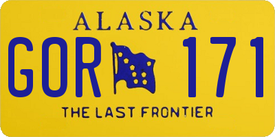 AK license plate GOR171