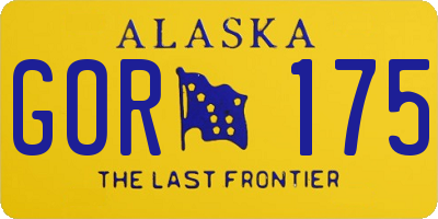 AK license plate GOR175